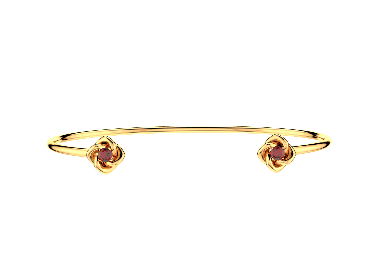 Gemmes De La Divinite bracelet, 18K rose gold, set with rubies. Width: 2 mm. 8,3 mm.