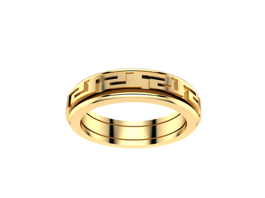 Hit New Style WM wedding band, width 6.0 mm, 18K yellow gold.