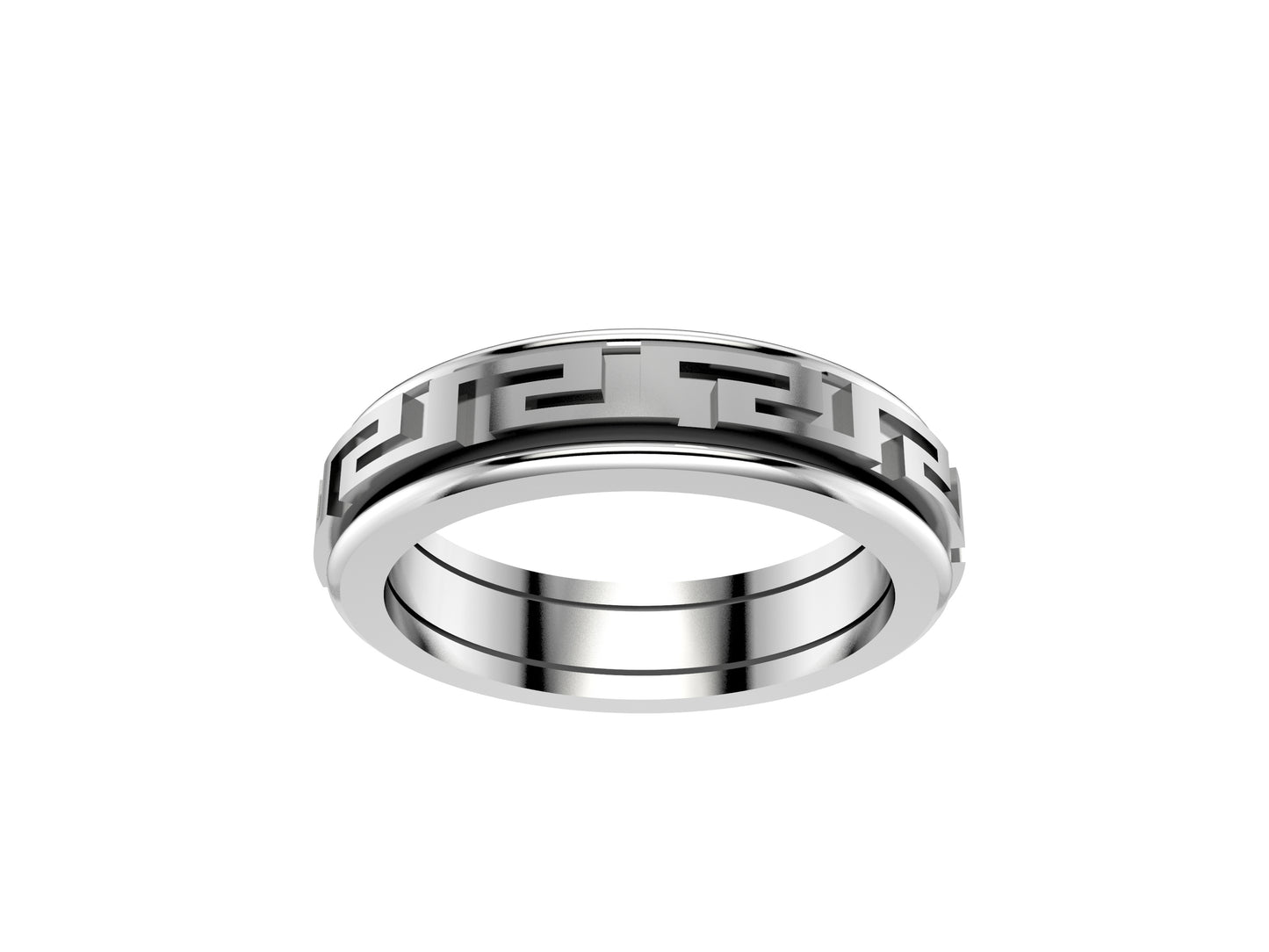 Hit New Style WM wedding band, width 6.0 mm, 18K white gold.