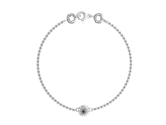 Flower bracelet, white gold.