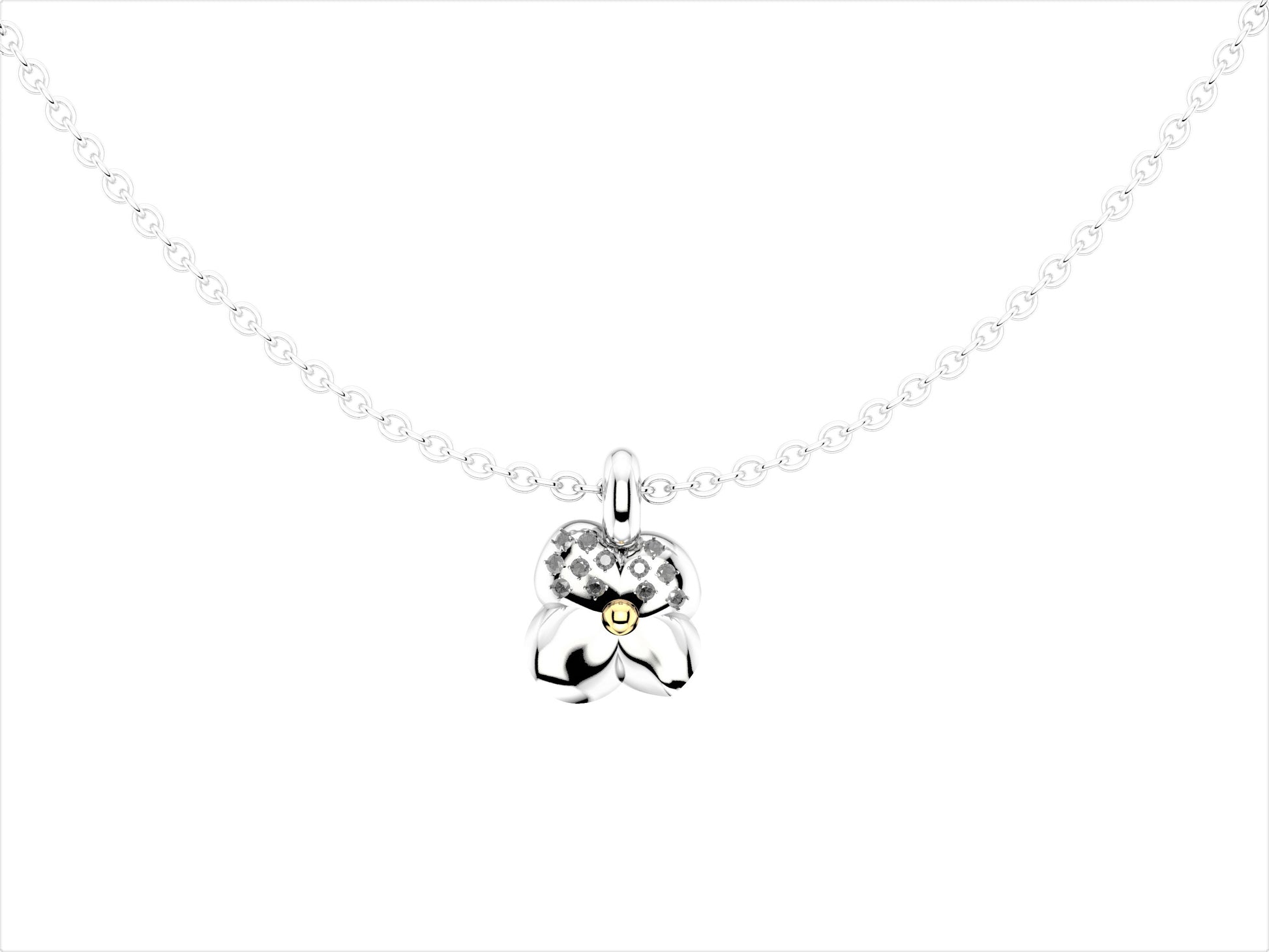 Flores de MatiJaro Flores necklace, 18K white gold. Length: 60 – 60.4 cm. Width of the motif: 9 mm. Length of the motif: 9 mm.