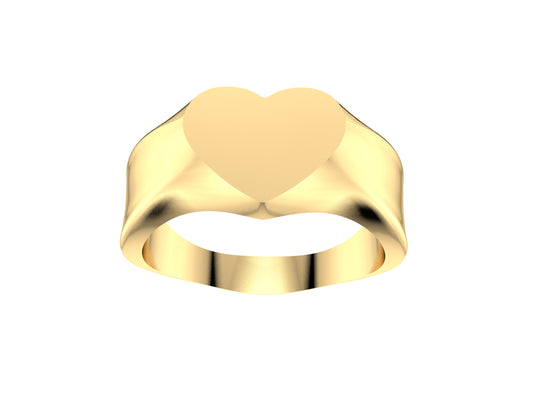 MatiJaro WM Heart Ring, 18K yellow gold. Width of the pattern: 9.0 mm.