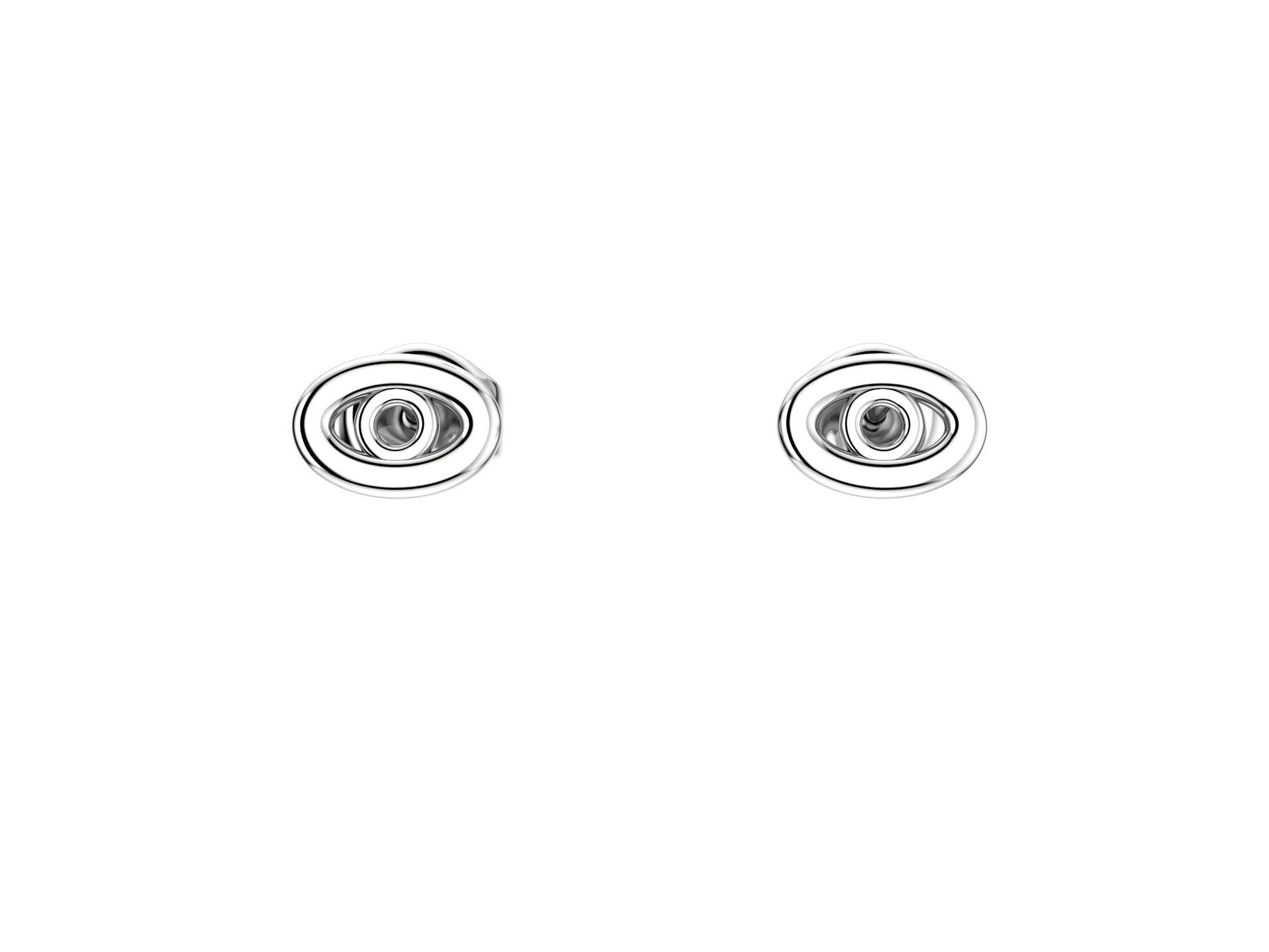 Hit New Style earrings, 18K white gold. Diameter 13 mm.