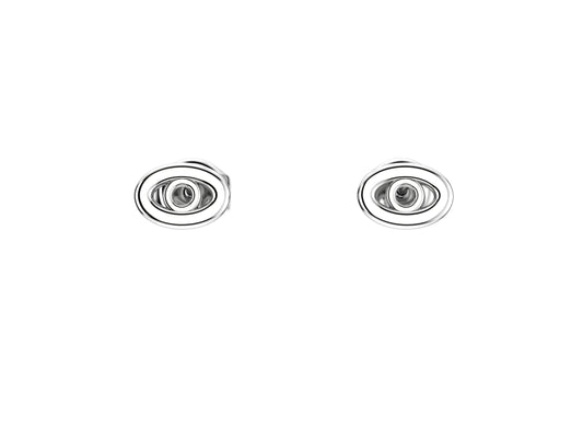 Hit New Style earrings, 18K white gold. Diameter 13 mm.