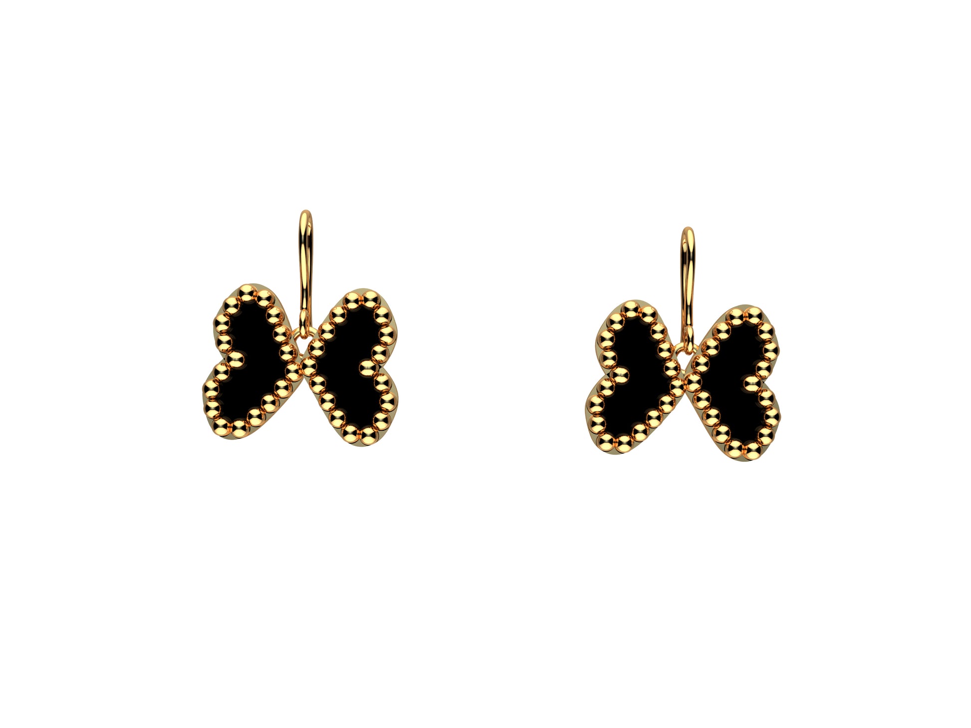 Flores de MatiJaro, 18K rose gold, black onyx.  Diameter of motif: 20 mm x 16 mm. 