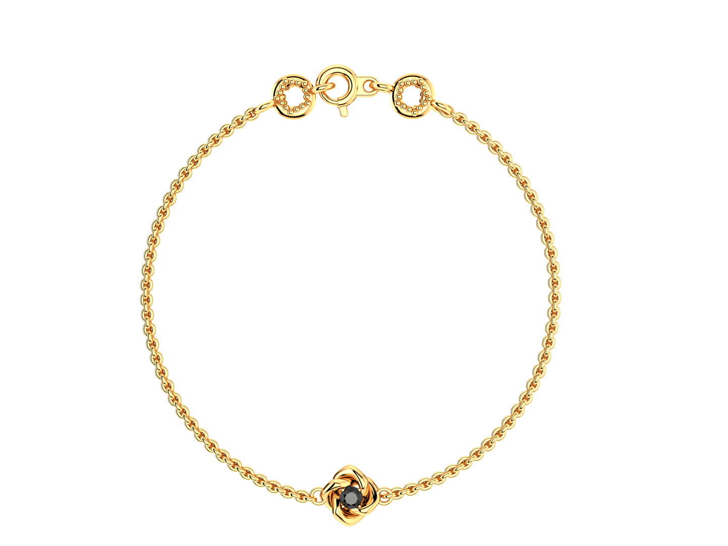 Gemmes De La Divinite bracelet, , set with a rose gold with black spinel. Thickness: 1.8 mm. Diameter of the pattern: 8.5 mm.