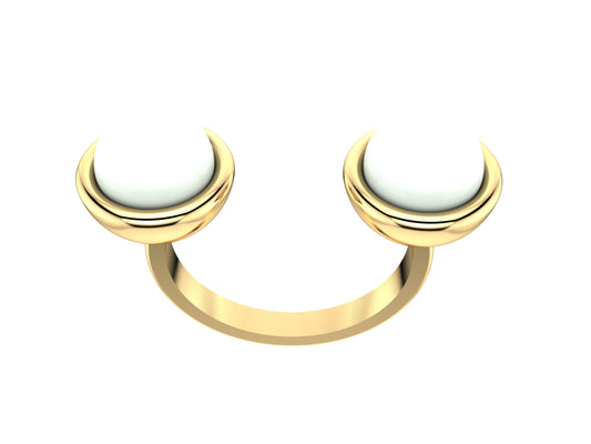 MatiJaro pearl ring18K yellow gold, set with a two pearls. 