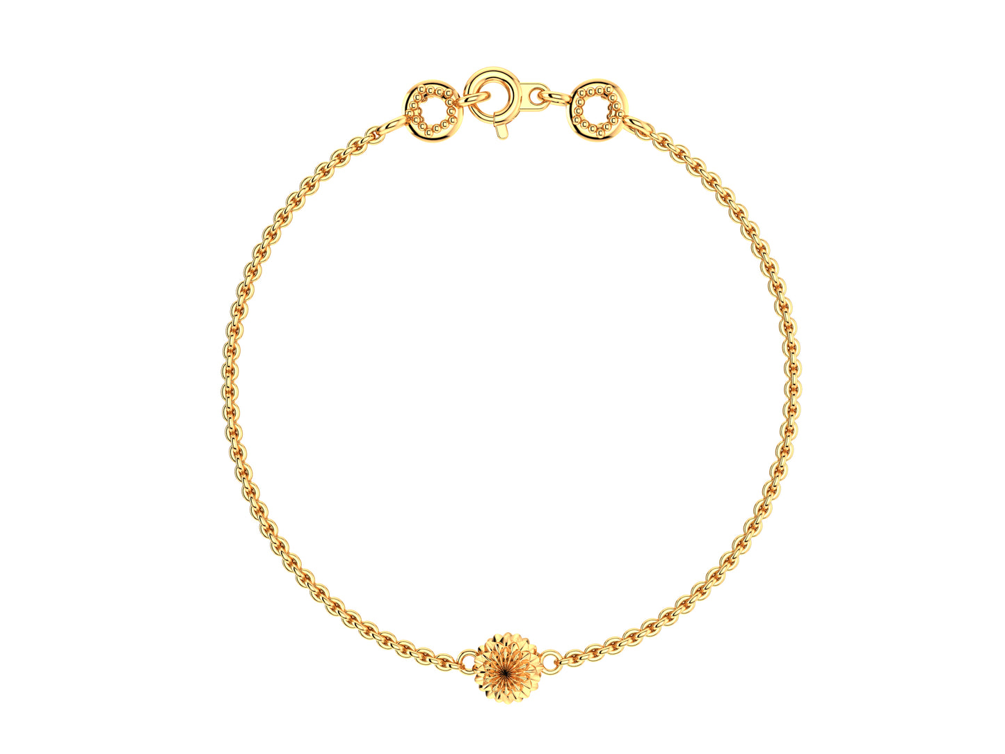 Flower bracelet,  rose gold.