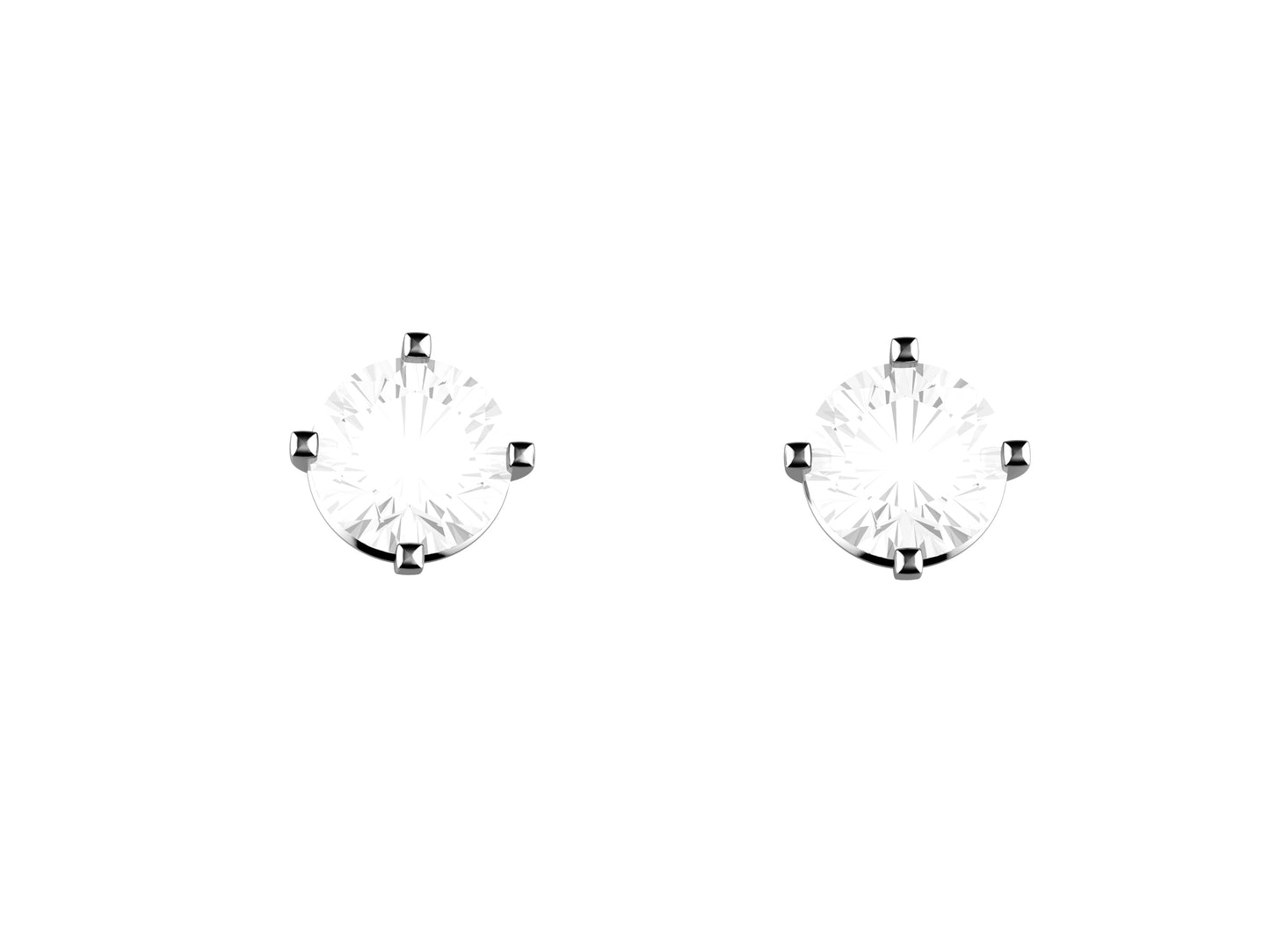 Forever earrings, 18K white gold, each set with a brilliant-cut diamond totaling 0.8 carat. Diameter of the pattern: 6.00 mm.