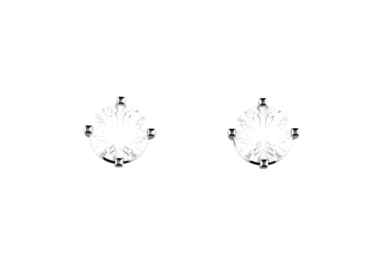 Forever earrings, 18K white gold, each set with a brilliant-cut diamond totaling 0.8 carat. Diameter of the pattern: 6.00 mm.