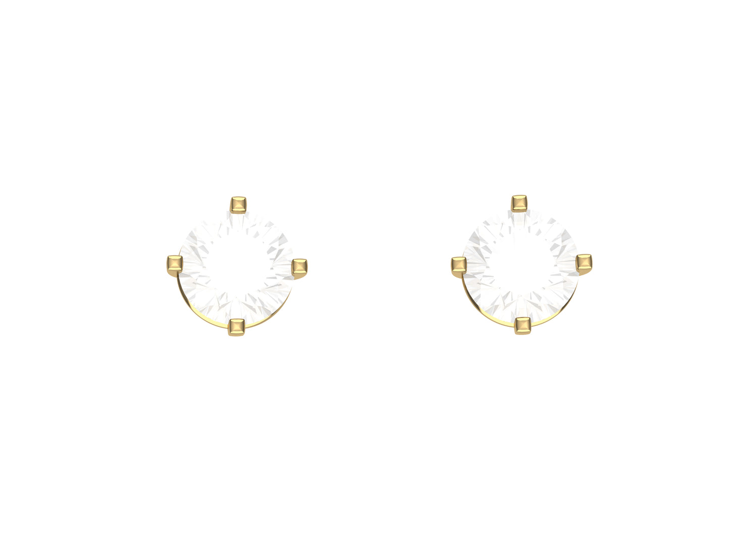 Forever earrings, 18K yellow gold, each set with a brilliant-cut diamond totaling 0.8 carat. Diameter of the pattern: 6.00 mm.