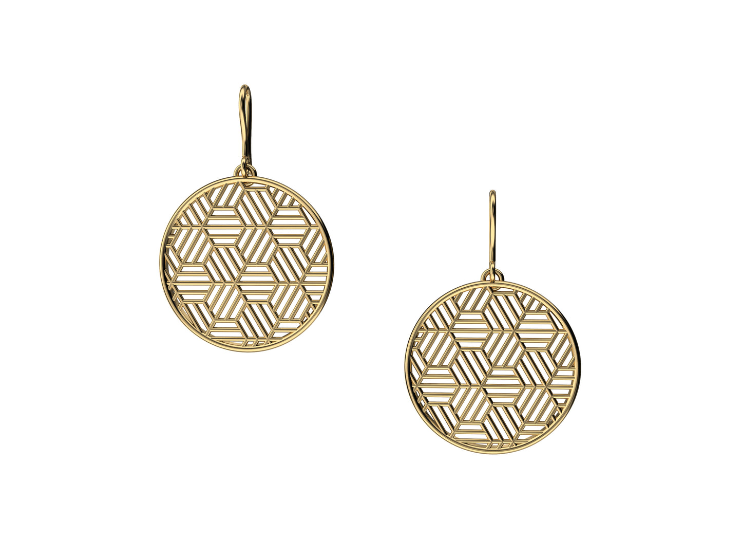 Hit New Style earrings, 18K yellow gold. Inner diameter 26 mm.