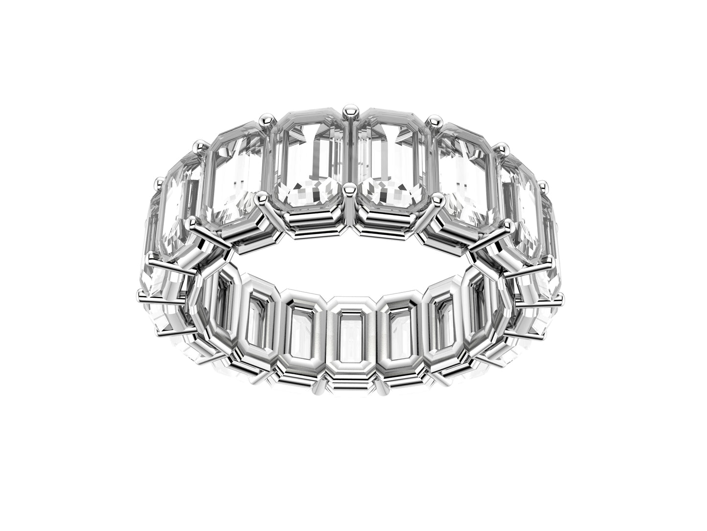 Gemmes De La Divinite wedding band, width 5.0 mm, platinum 950‰, set with 17 brilliant-cut diamonds totaling 5.1 carats. 