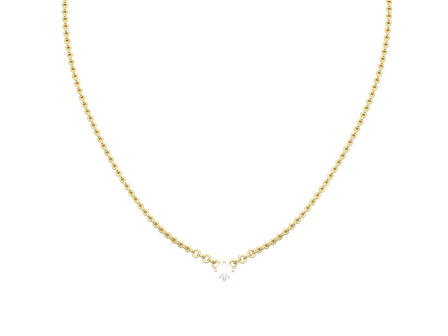 Forever necklace, 18K yellow gold, set with a brilliant-cut diamond totaling 0.4 carats. Diameter of the pattern: 7 mm. Chain length: 380 to 410 mm.