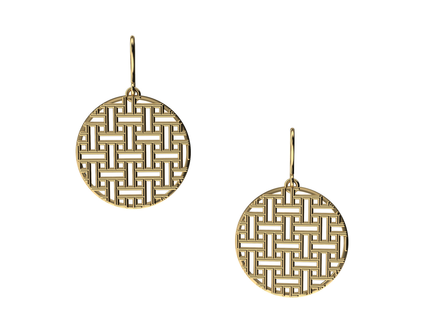 Hit New Style earrings, 18 K yellow gold. Inner diameter 26 mm.