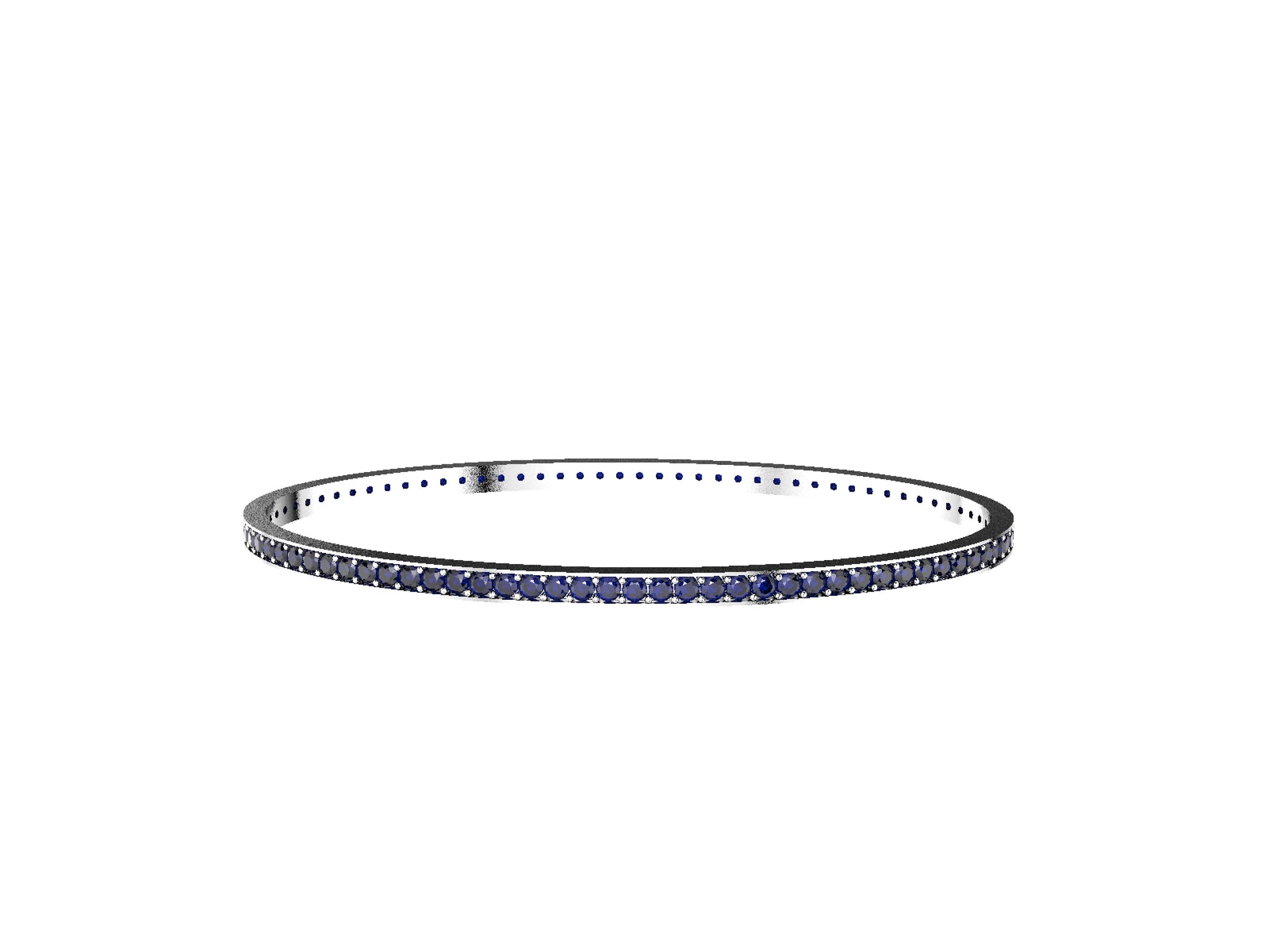 Rainbow bracelet, white gold, set with 88 blue sapphire.