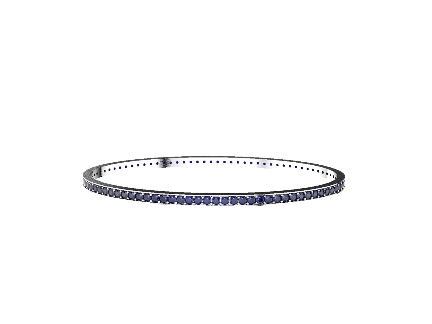 Rainbow bracelet, 18K white gold, set with 88 blue sapphires.