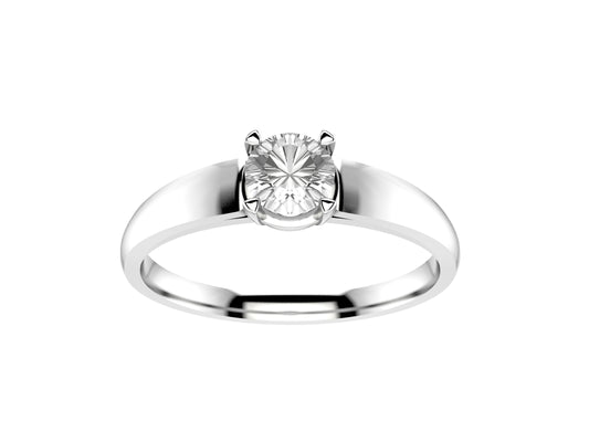 Forever engagement ring,  platina 950, set with a brilliant-cut diamond available in 0.3 to 0.39 carats. 