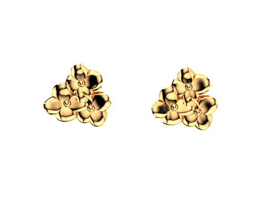 Flowers earrings, 18K rose gold.