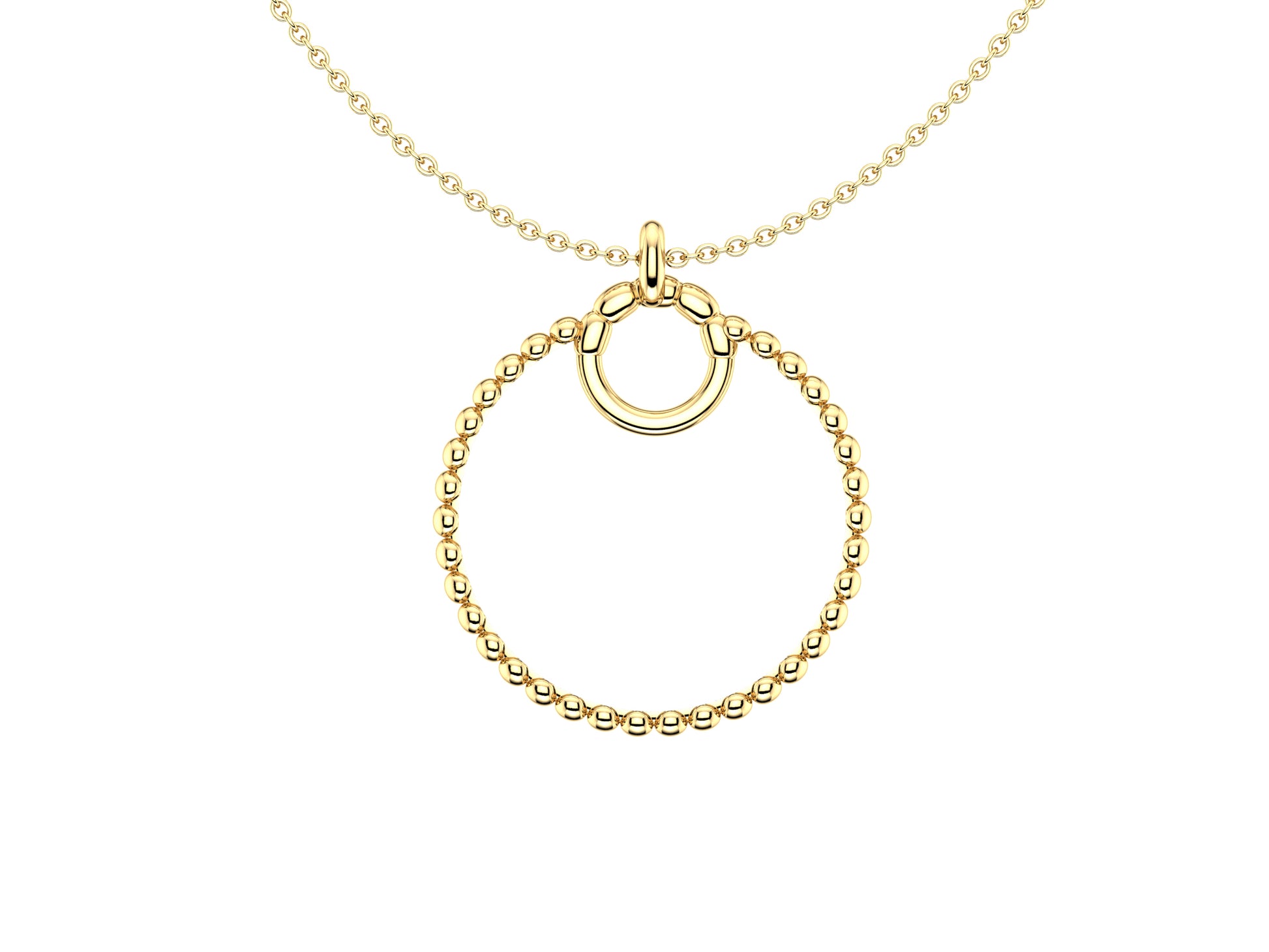 Hit New Style necklace, 18K yellow gold. Inner diameter 35mm. Chain length: 420 mm.