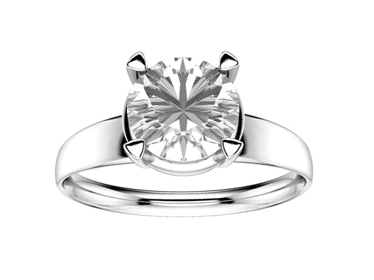 Forever engagement ring, platinum 950, set with a brilliant-cut diamond available in 0.9 to 0.91 carats. 