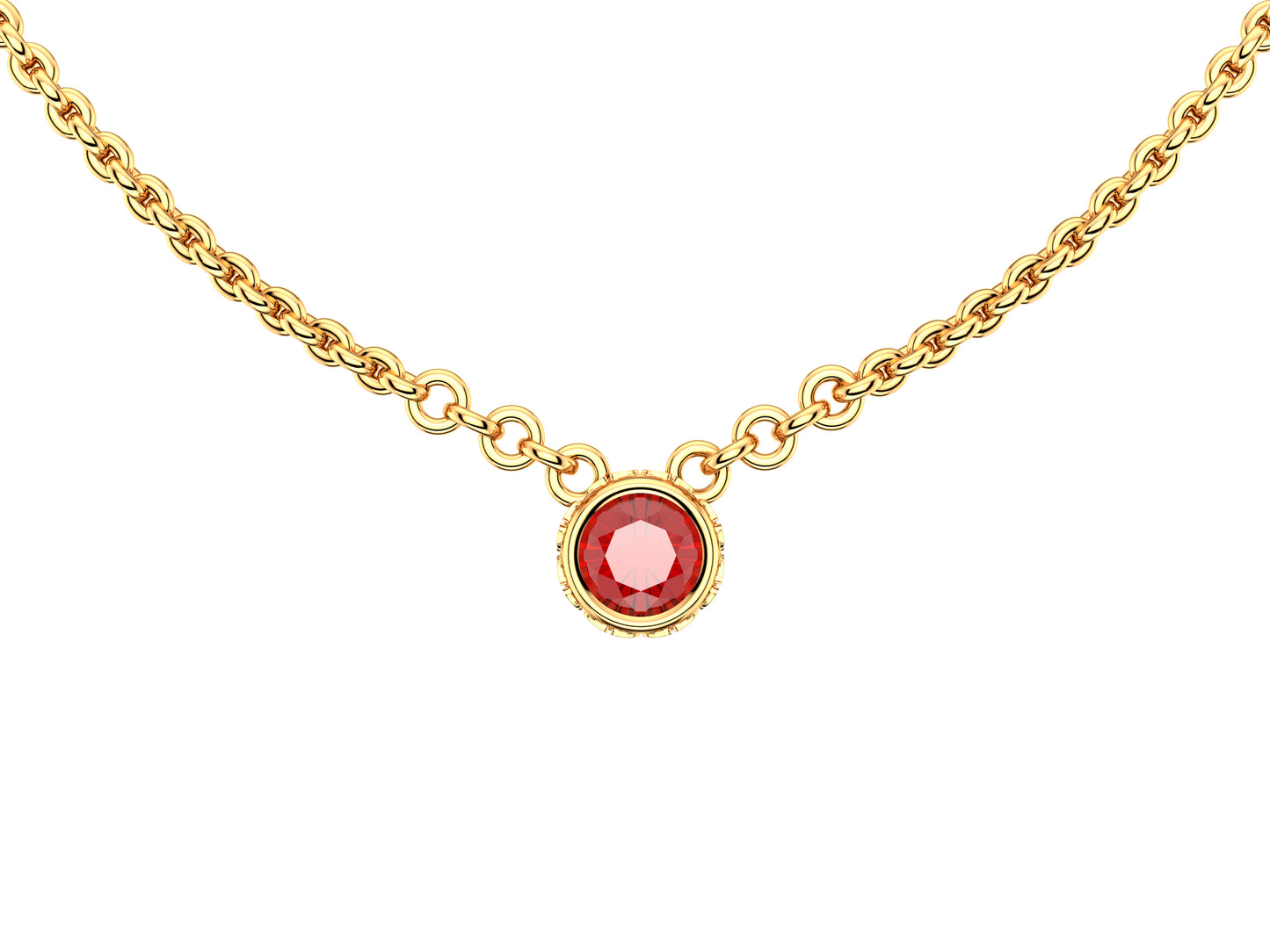 Gemmes De La Divinite necklace, 18K rose gold, set with a ruby. Chain length: 380 to 410 mm.    