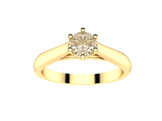 Forever enagagement ring, 18K  yellow gold, set with a brilliant-cut diamond available in 0.3 to 0.39 carats. 