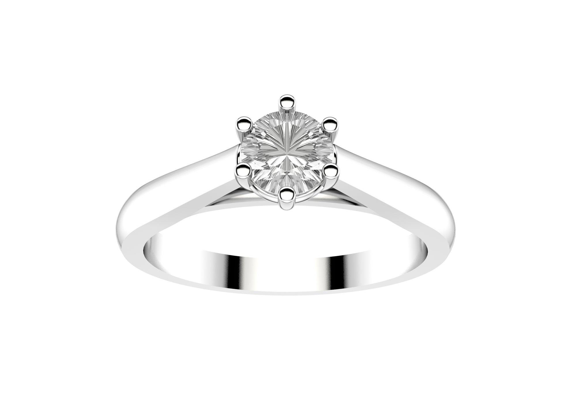 Forever engagement ring, 18K  white gold, set with a brilliant-cut diamond available in 0.3 to 0.39 carats. 