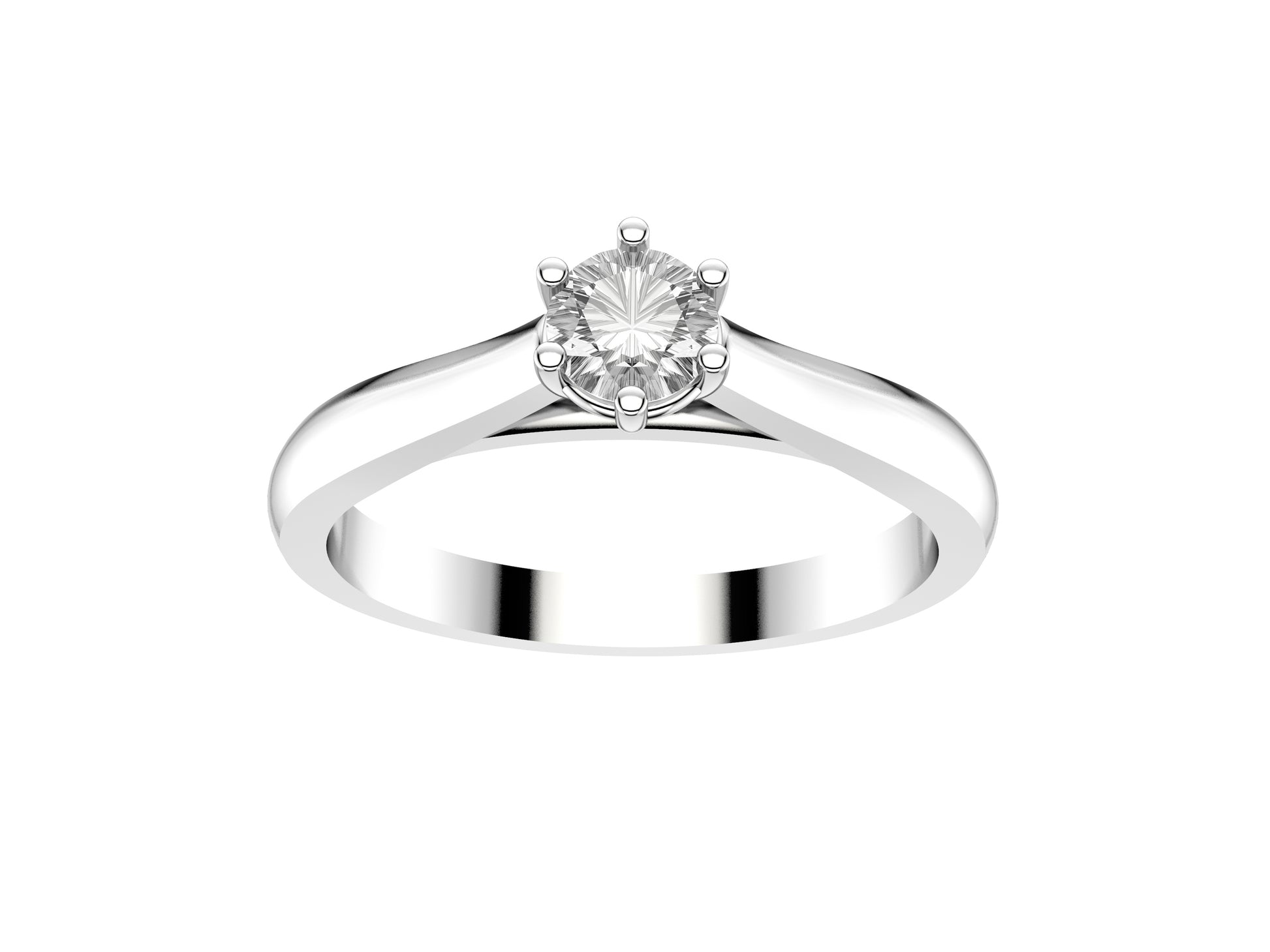 Forever engagement ring, 18K white gold, set with a brilliant-cut diamond available in 0.2 to 0.29 carats.