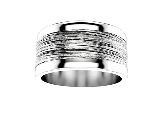 Hit New Style wedding band, width 11.0 mm, platina 950.