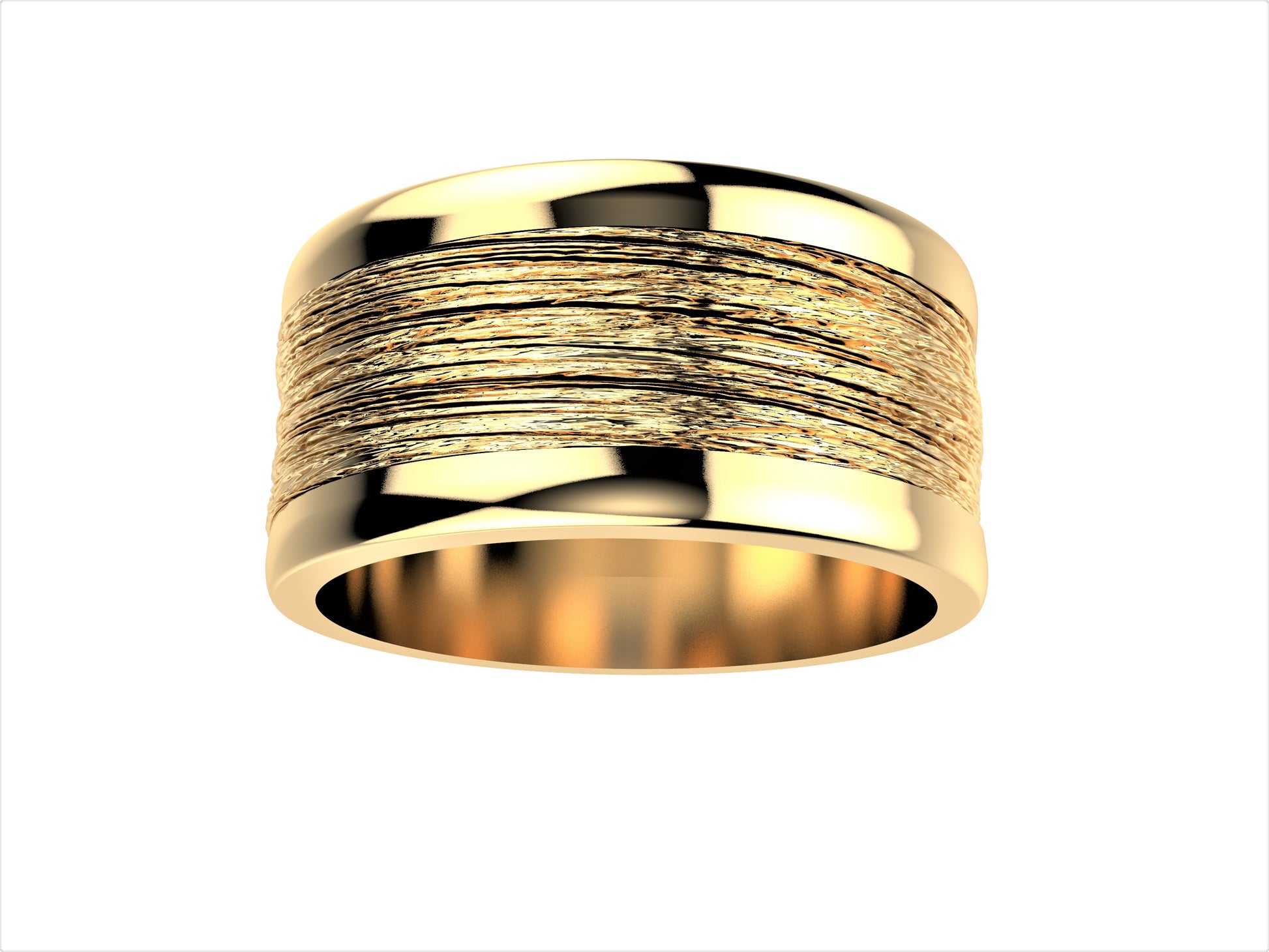  Hit New Style wedding band, width 11.0 mm, 18K yellow gold.