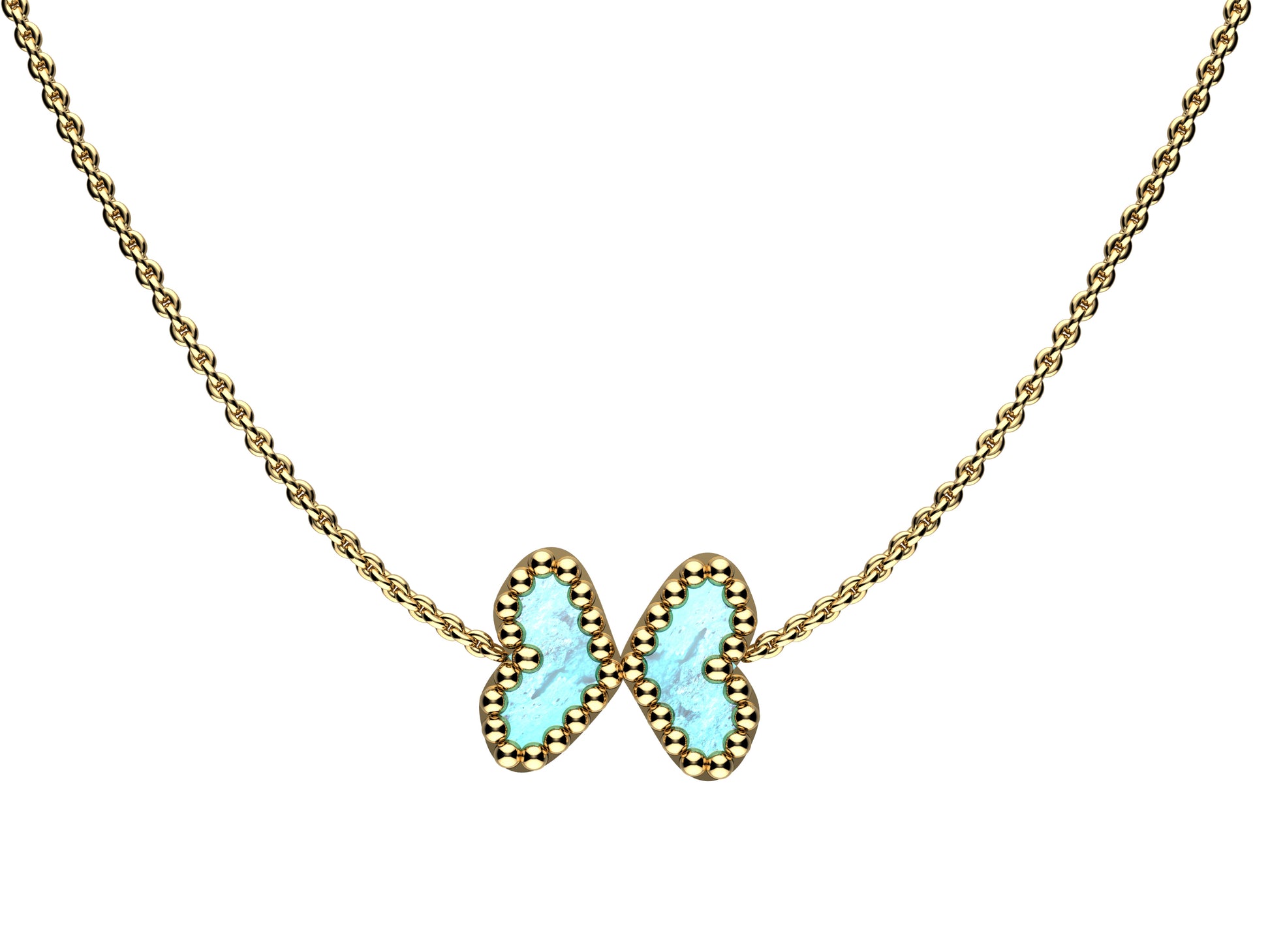 MatiJaro Heart necklace, 18K yellow gold, turkey.