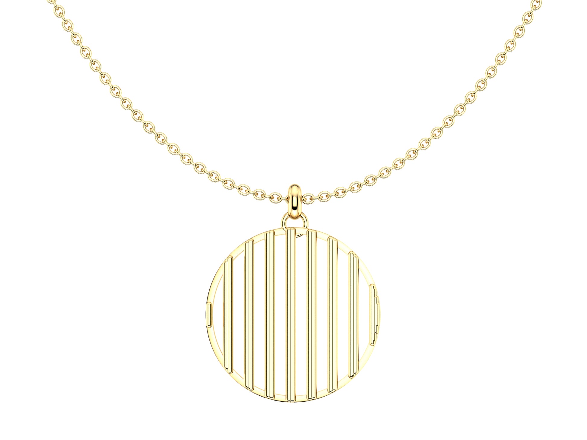 Hit New Style necklace, 18K yellow gold. Inner diameter: 25 mm. Chain length: 640 mm.