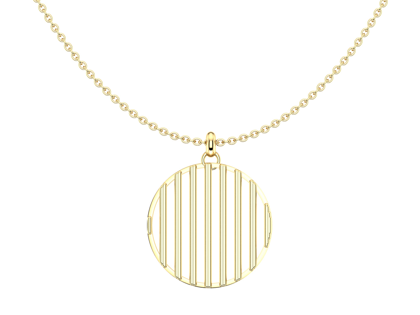 Hit New Style necklace, 18K yellow gold. Inner diameter: 25 mm. Chain length: 640 mm.