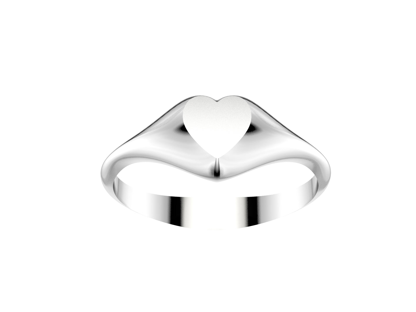 MatiJaro Heart ring, sterling silver 950. Width of the pattern: 6.5 mm.