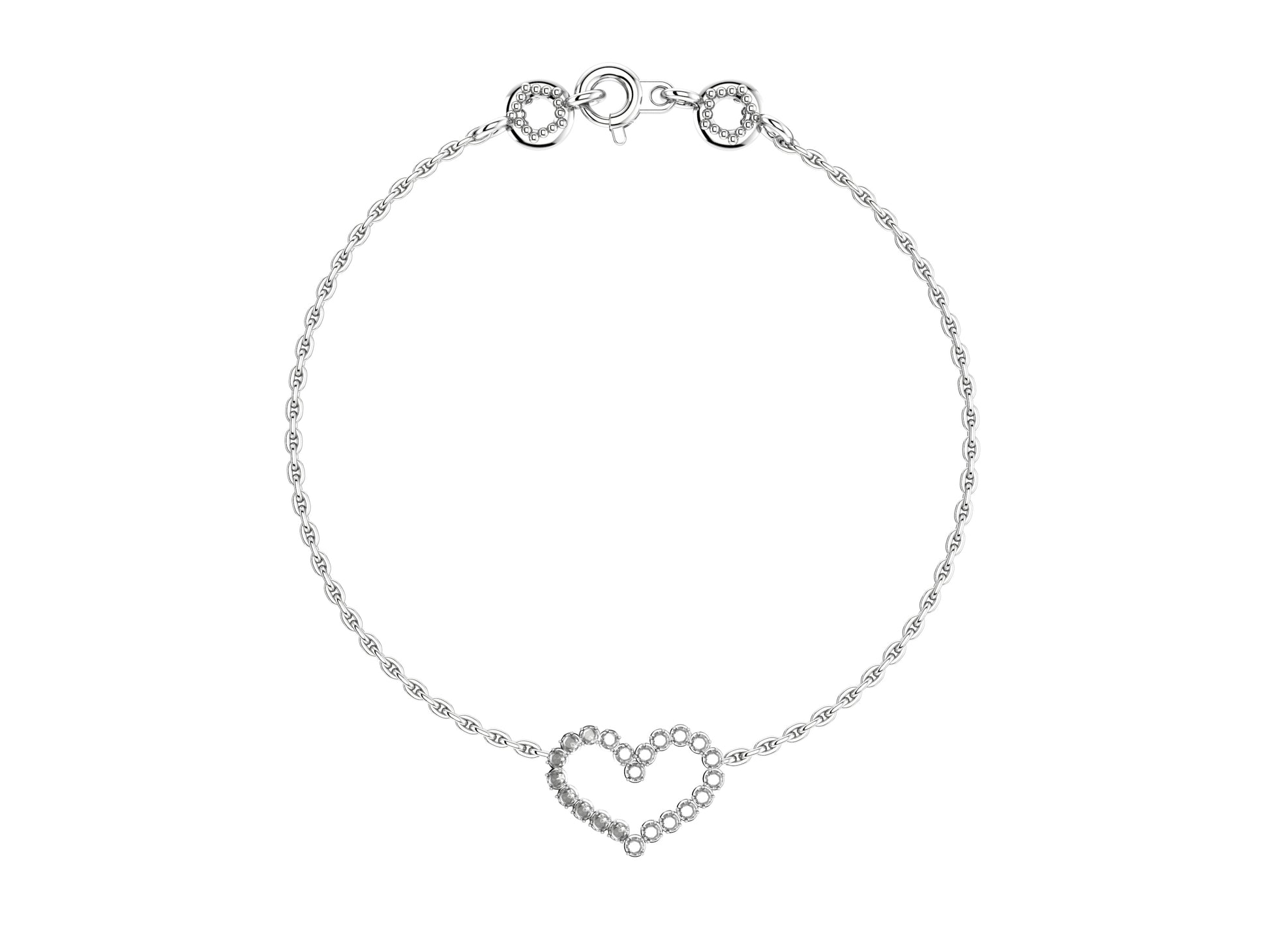 MatiJaro Heart bracelet, set with set with 23 brilliant-cut diamonds totaling 0.2804 carat. Thickness: 1.78 mm.