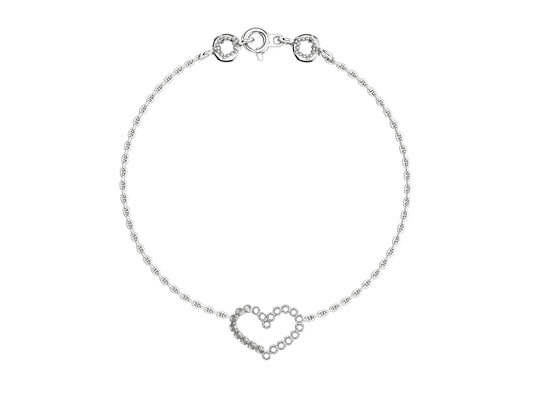 MatiJaro Heart bracelet, set with set with 23 brilliant-cut diamonds totaling 0.2804 carat. Thickness: 1.78 mm.