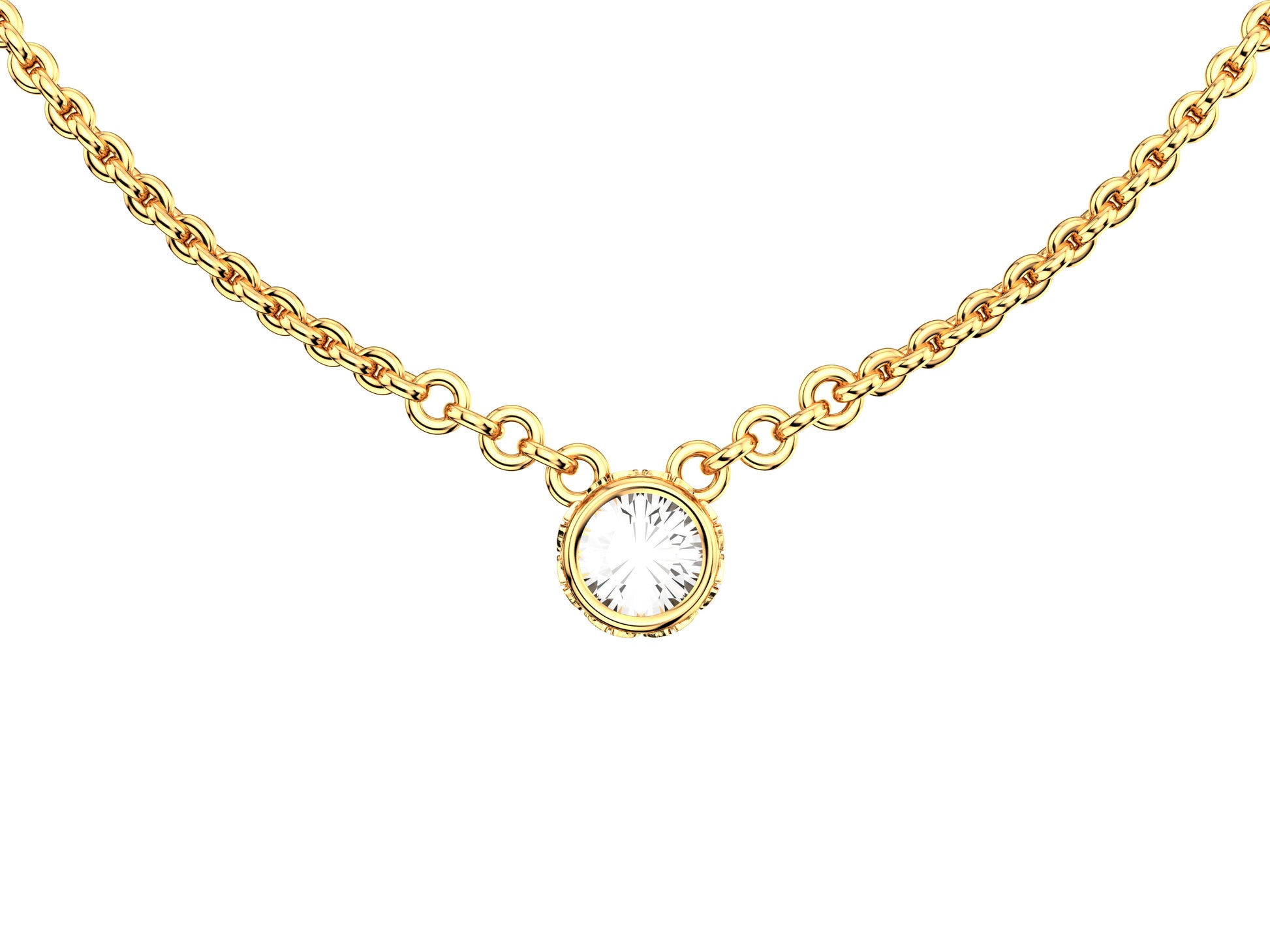 Gemmes De La Divinite necklace, 18K rose gold, set with a brilliant-cut diamond totaling 0.35 carat. Chain length: 380 to 410 mm.