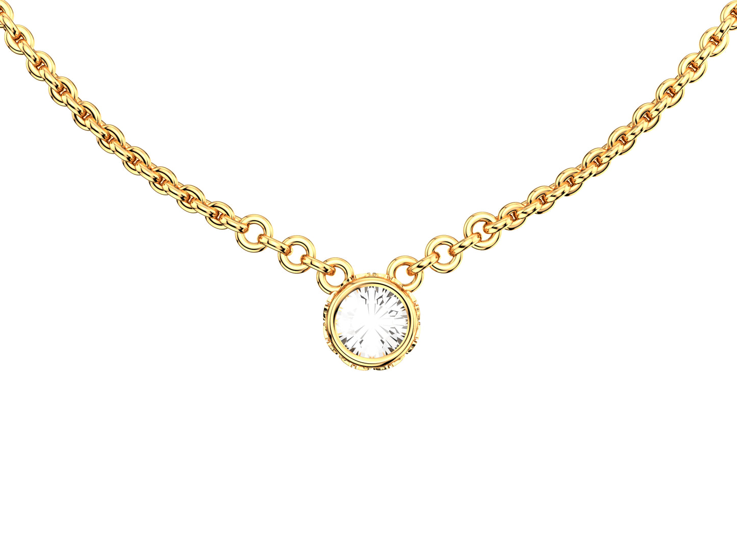 Gemmes De La Divinite necklace, 18K rose gold, set with diamond. Chain length: 380 to 410 mm.    