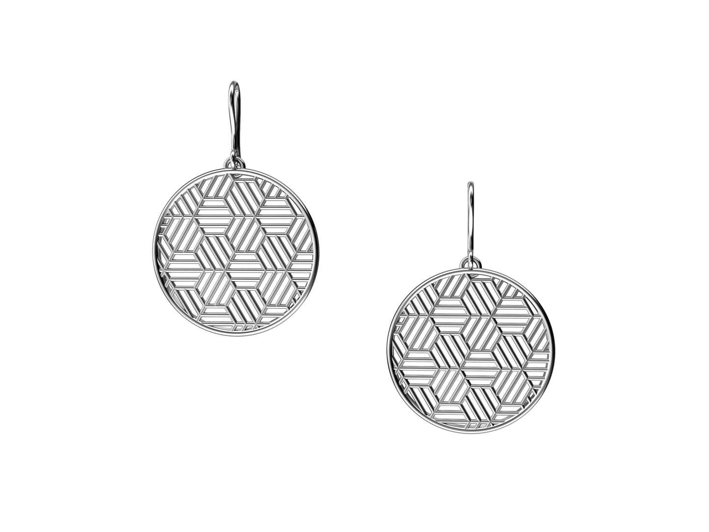 Hit New Style earrings, sterling silver. Inner diameter 26 mm.