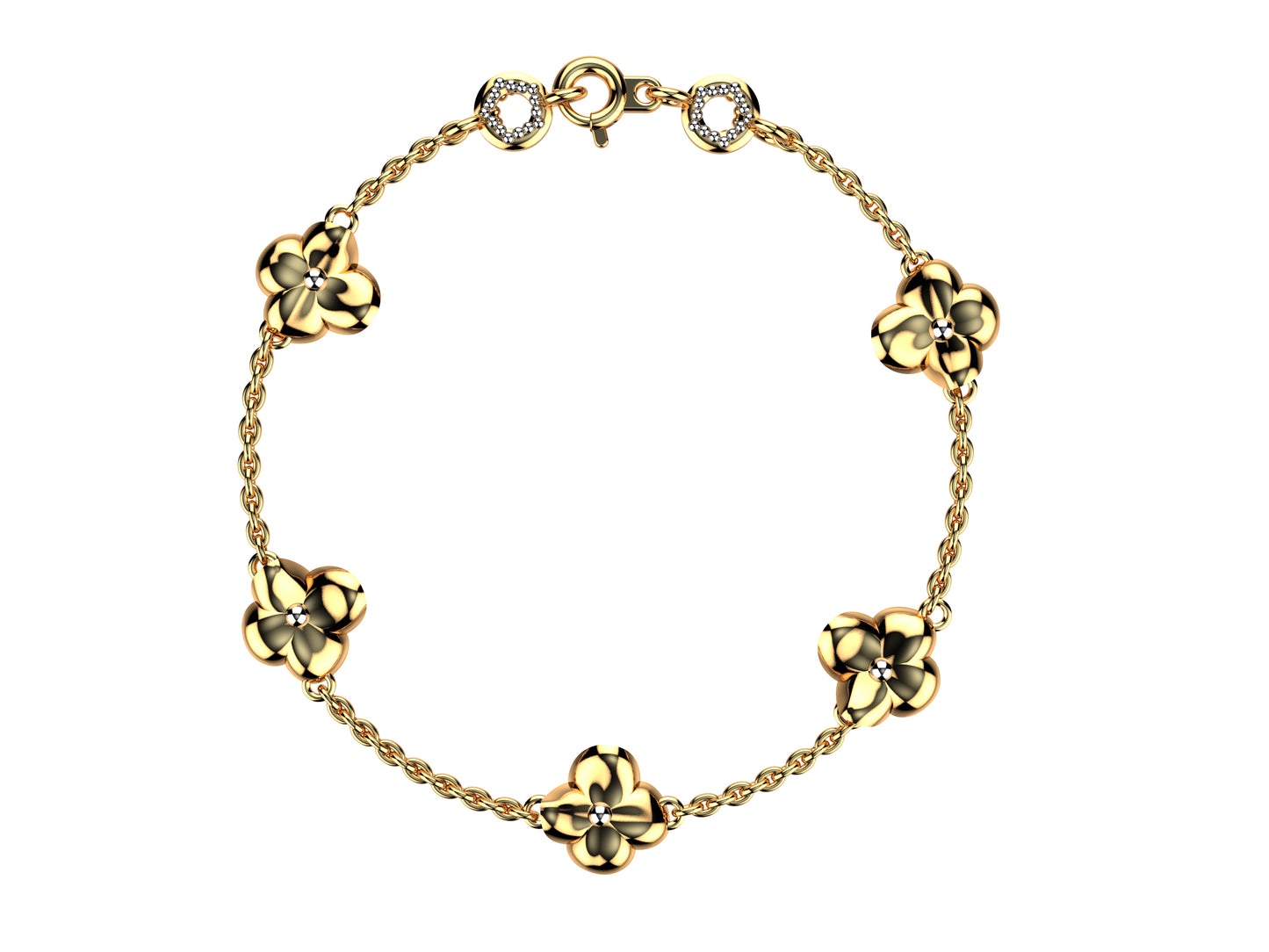 Flower bracelet, 18K rose gold.