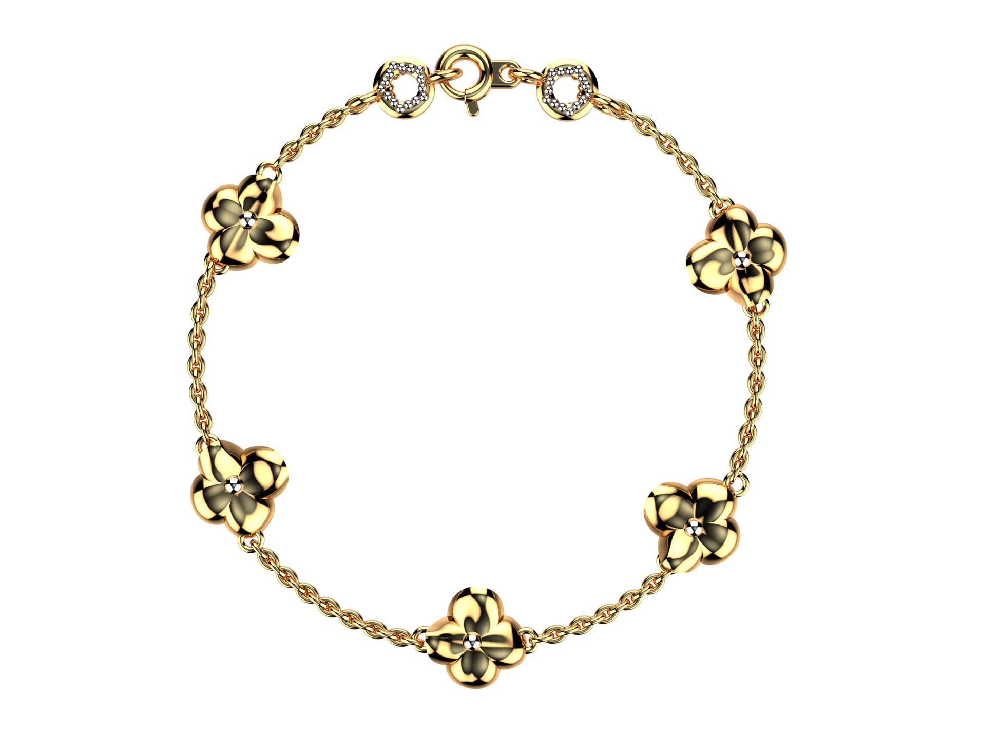 Flower bracelet, 18K rose gold.