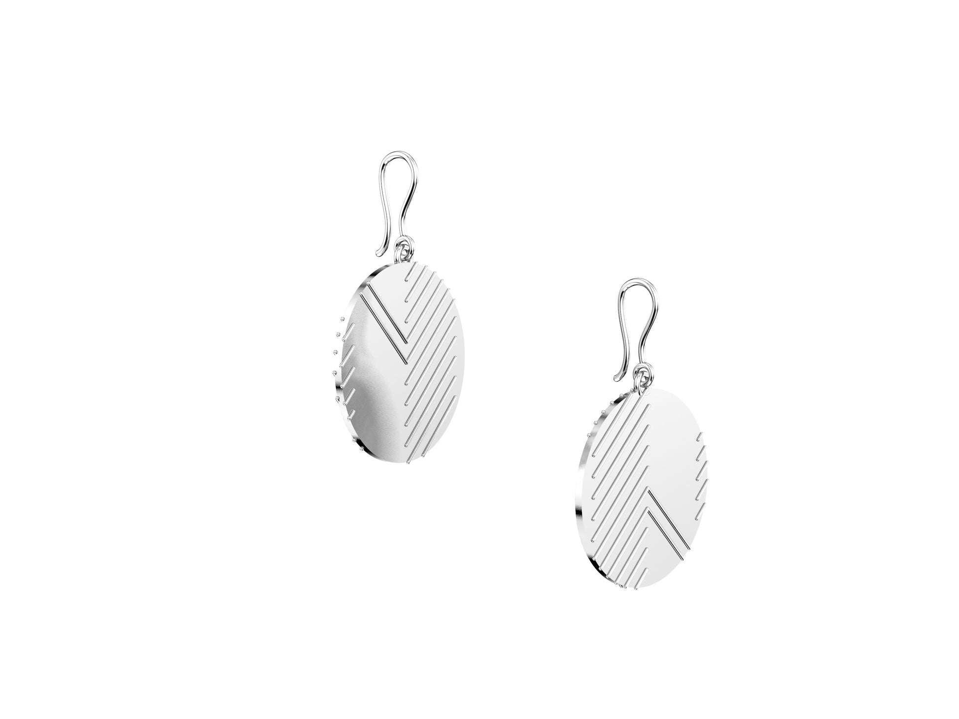 Hit New Style earrings, 925 white sterling silver. Inner diameter 26 mm.