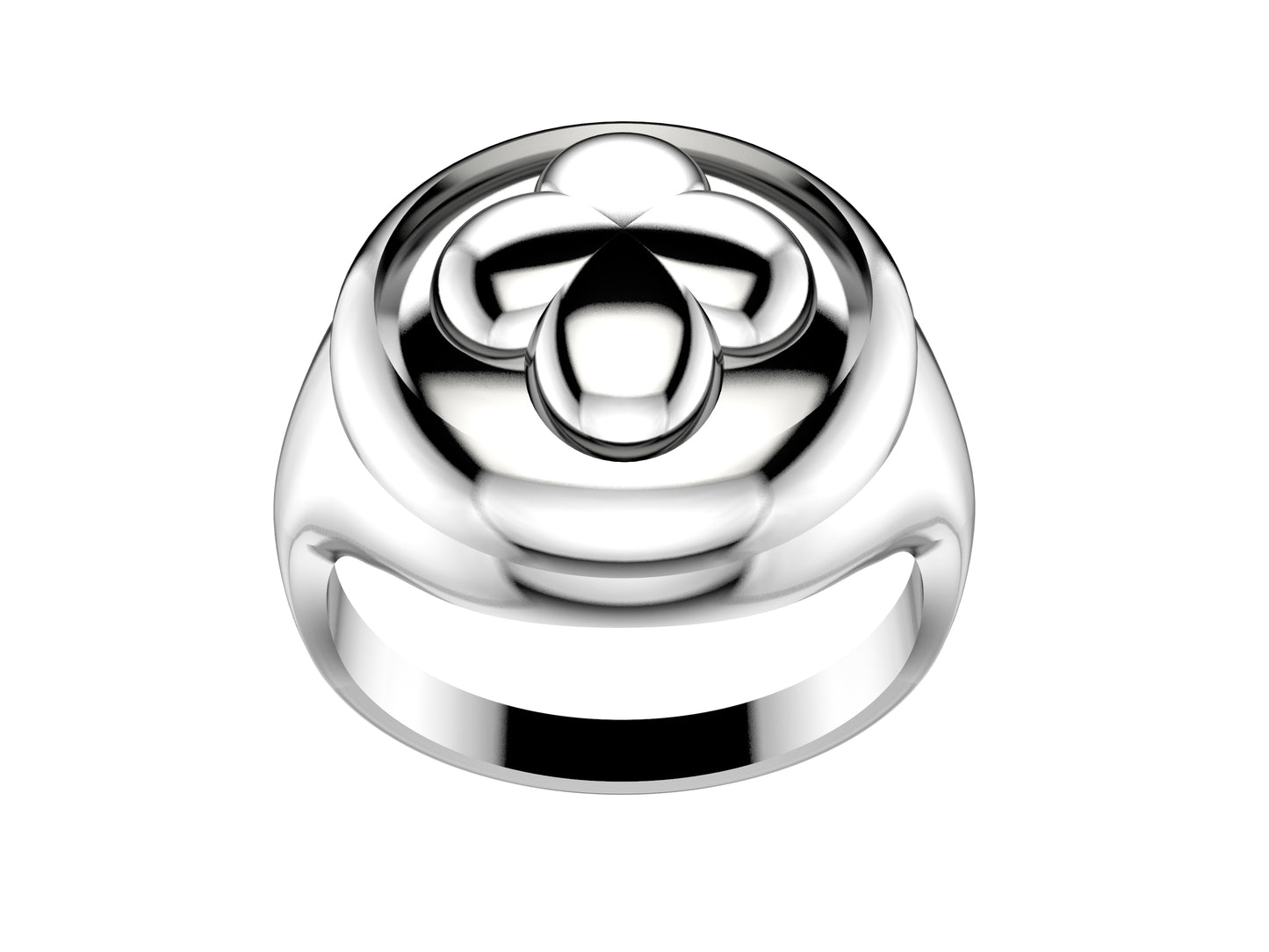 Flores de MatiJaro WM ring, 18K white gold. Width of the pattern: 14.0 mm.