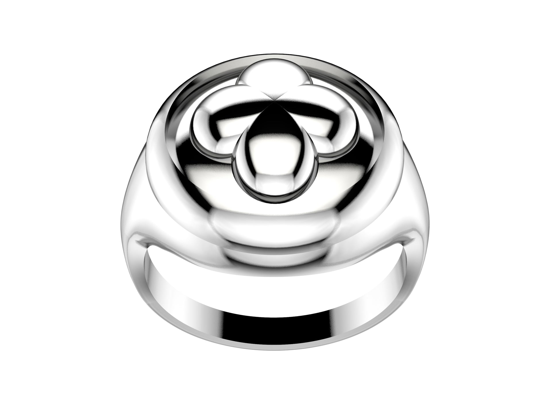 Flores de MatiJaro WM ring, 18K white gold. Width of the pattern: 14.0 mm.
