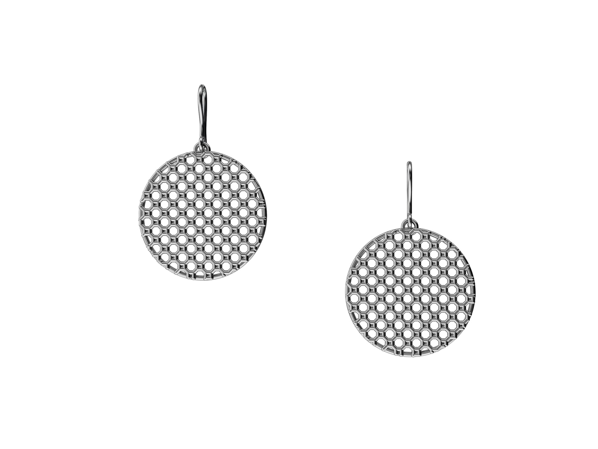 Hit New Style earrings, 18K white gold. Inner diameter 26 mm. 