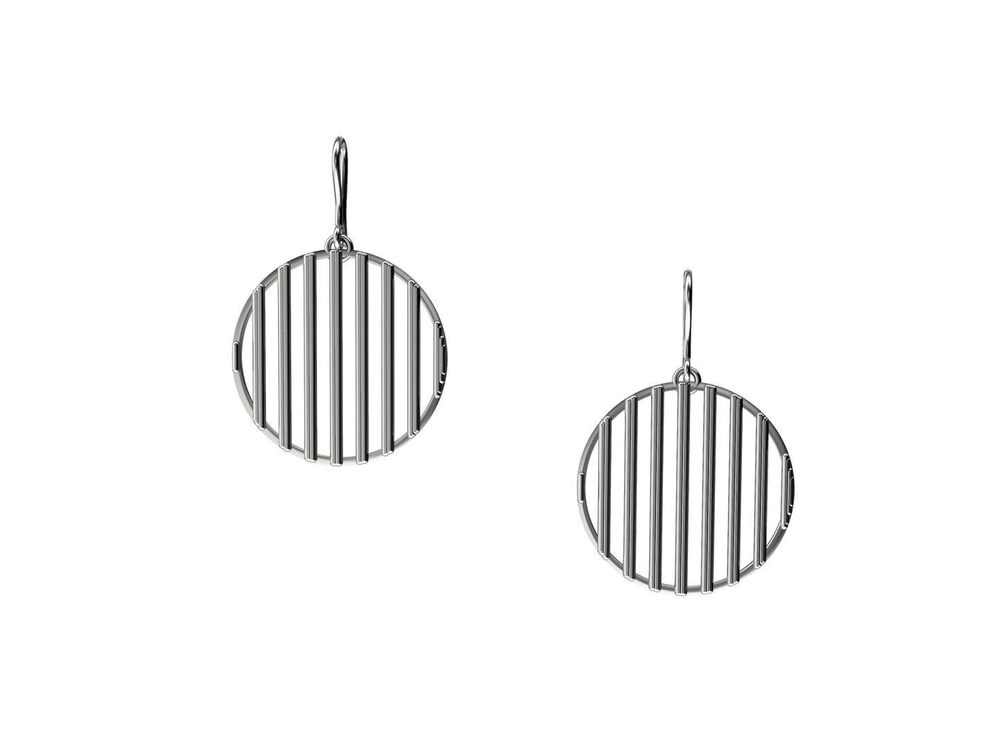 Hit New Style earrings, 18K white gold. Inner diameter 26 mm.