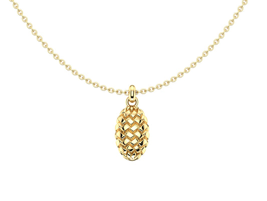 Flores de MatiJaro necklace, 18K yellow gold. Length: 65.7cm. Width of the motif: 10 mm. Length of the motif: 16 mm.