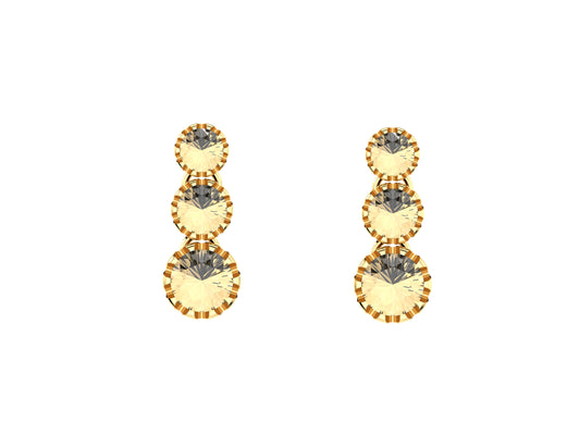 Forever earrings, 18K rose gold, 2 briliant-cut diamond totaling 0,3 car, 2 briliant-cut diamonds totaling 0,46 and 2 briliant-cut diamonds totaling 0.9 carats.