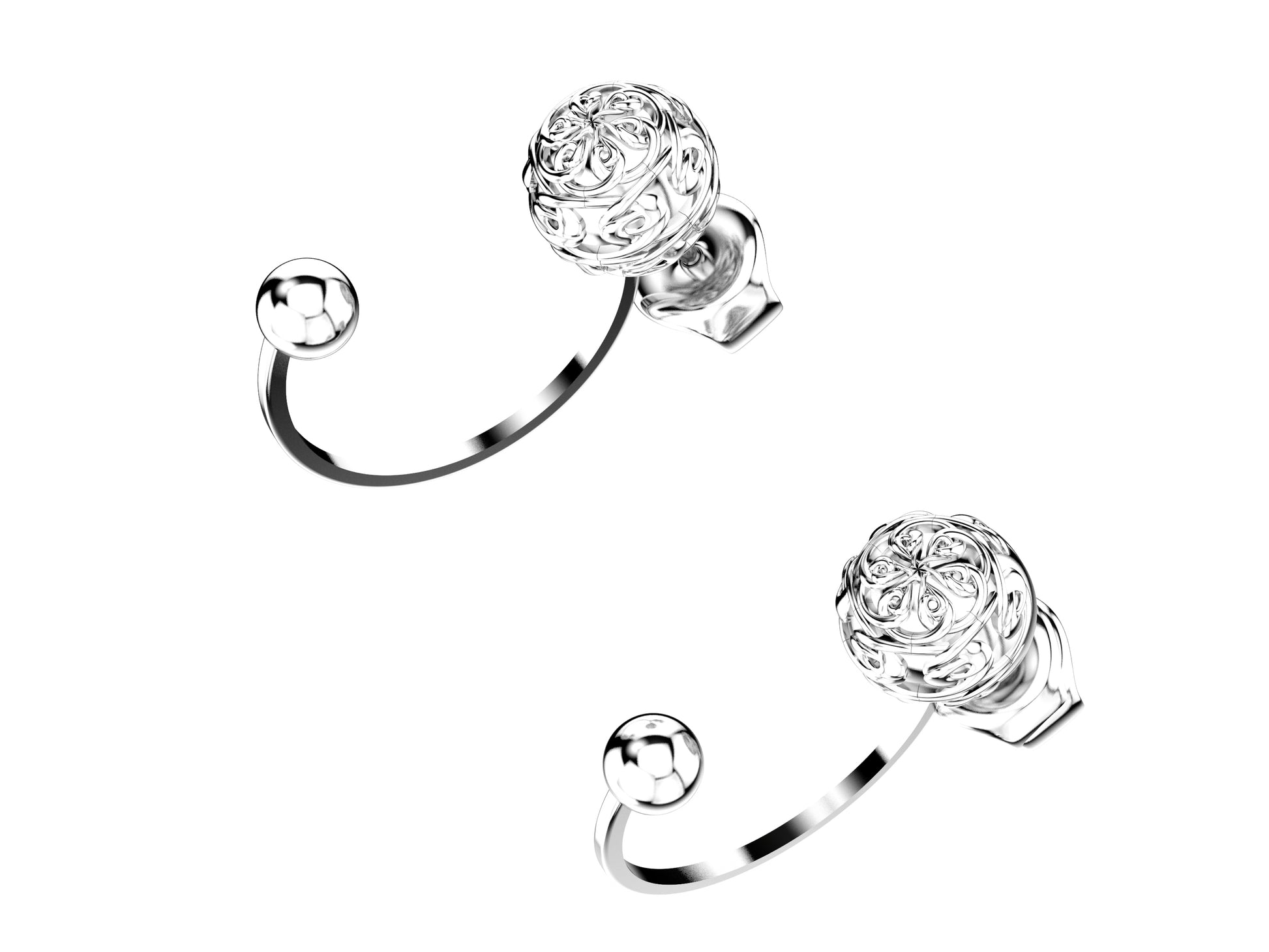 Flores de MatiJaro Flores earrings, 18K white gold.